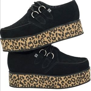 Tuk Black Leopard Suede Cork Creepers
